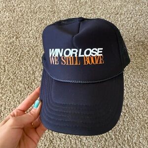 “Win or Lose We Still Booze” Sports SnapBack Navy Blue Otto Trucker Hat
